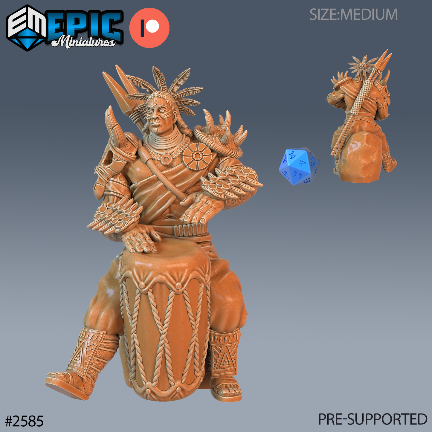 Tribe Champion DND Miniature TTRPG Resin Figure 25mm Base
