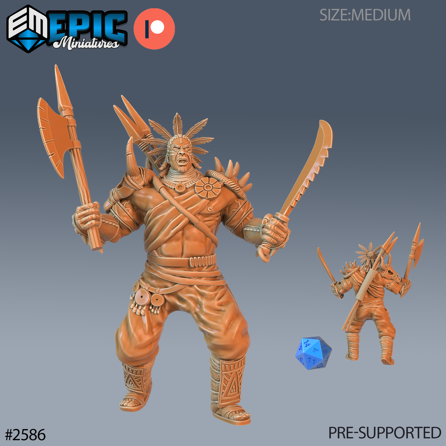 Tribe Champion DND Miniature TTRPG Resin Figure 25mm Base