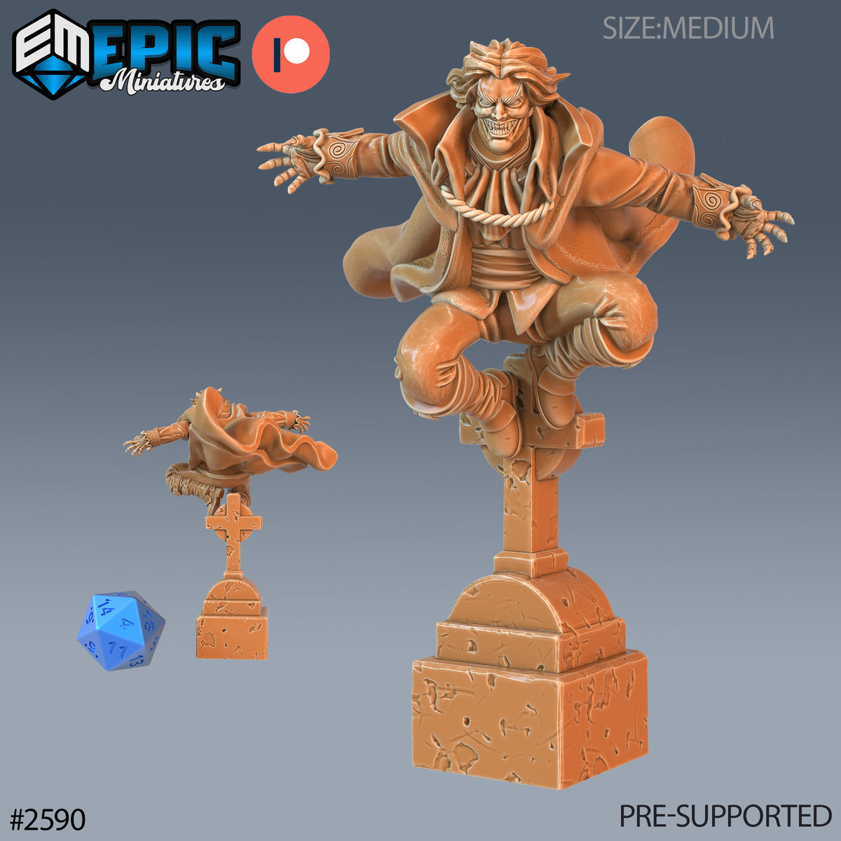 Vampire Baron DND Miniature TTRPG Resin Figure 25mm Base