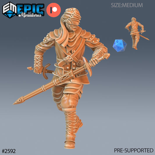Vampire Assassin DND Miniature TTRPG Resin Figure 25mm Base