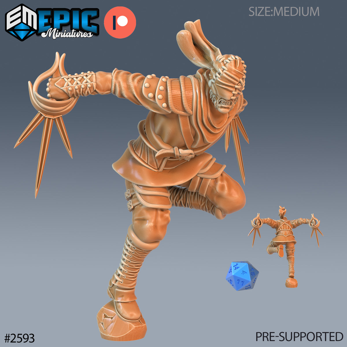Vampire Assassin DND Miniature TTRPG Resin Figure 25mm Base