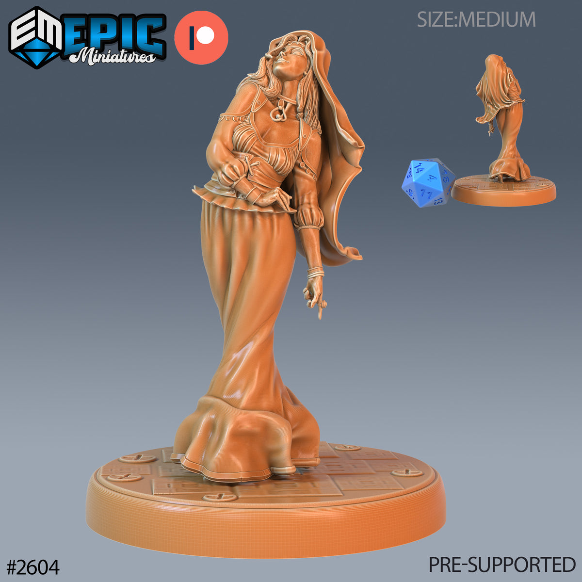 Fortune Teller DND Miniature TTRPG Resin Figure 25mm Base