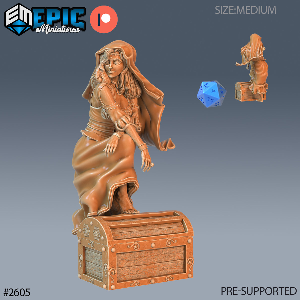 Fortune Teller DND Miniature TTRPG Resin Figure 25mm Base