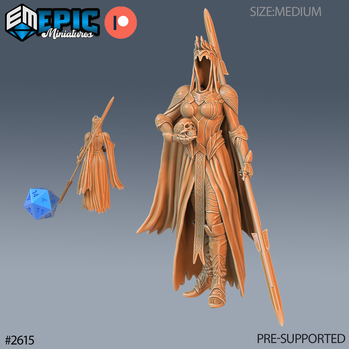Wraith Female DND Miniature TTRPG Resin Figure 25mm Base
