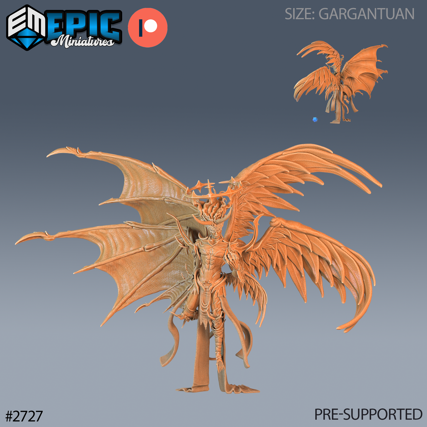 Beelzebub The Fallen Angel D&D Miniature | Archdemon Boss Figure | Resin Tabletop RPG Model | 100mm Base