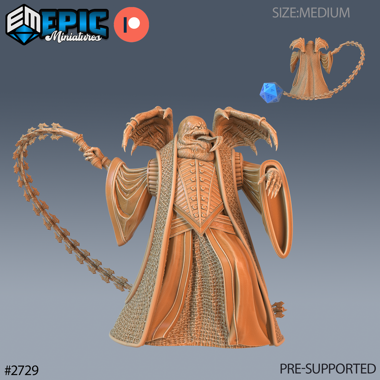 Amnizu D&D Miniature | Infernal Devil Spellcaster | Resin Tabletop RPG Figure | 25mm Base