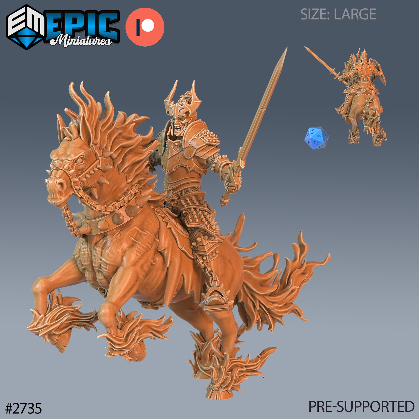 Narzugon D&D Miniature | Infernal Cavalry Devil | Resin Tabletop RPG Figure