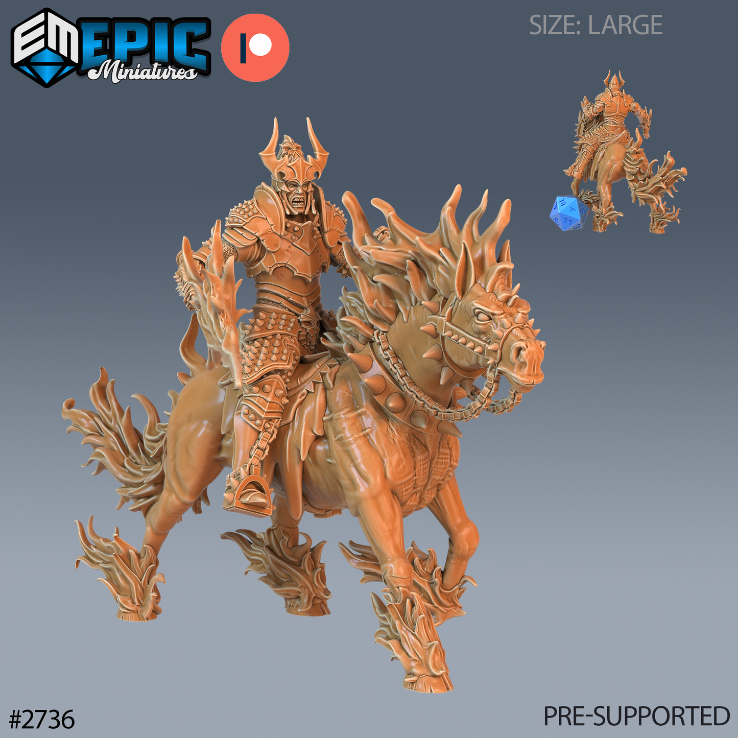 Narzugon D&D Miniature | Infernal Cavalry Devil | Resin Tabletop RPG Figure