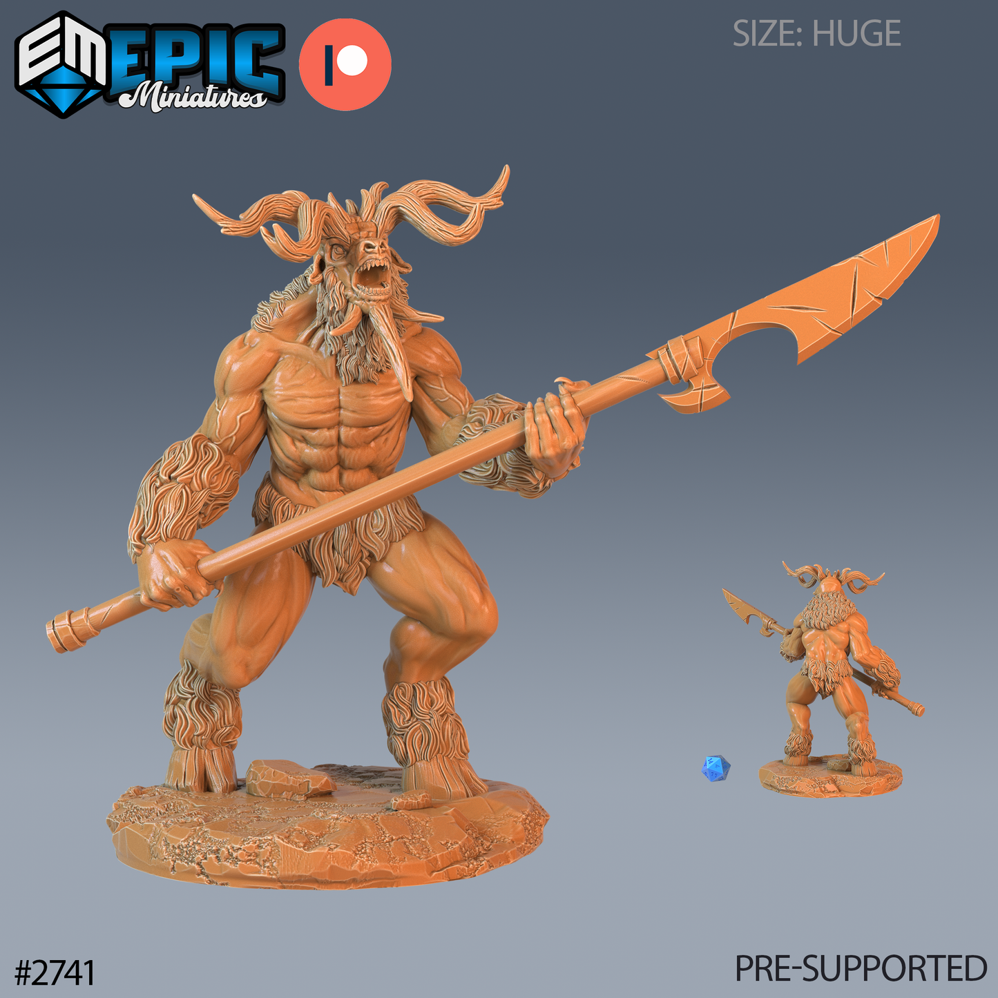 Baphomet D&D Miniature | Demon Lord of the Labyrinth | Resin Tabletop RPG Figure | 76mm Base