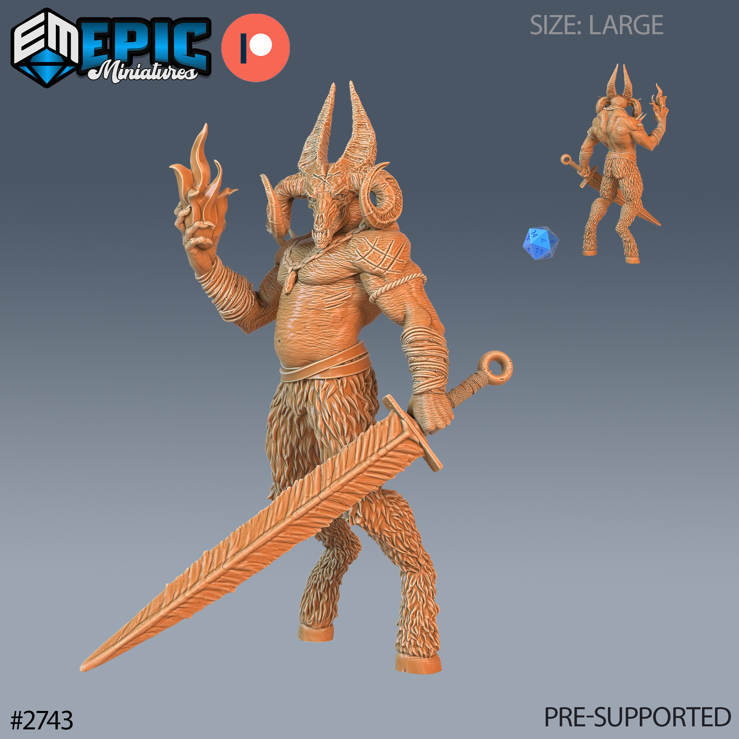 Goristro | Abyssal Siege Demon | Resin Tabletop RPG Figure | 51mm Base