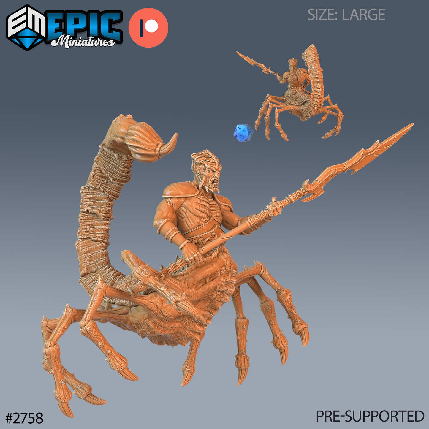 Scorpion Demon | Abyssal Monster | Resin Tabletop RPG Figure | 51mm Base