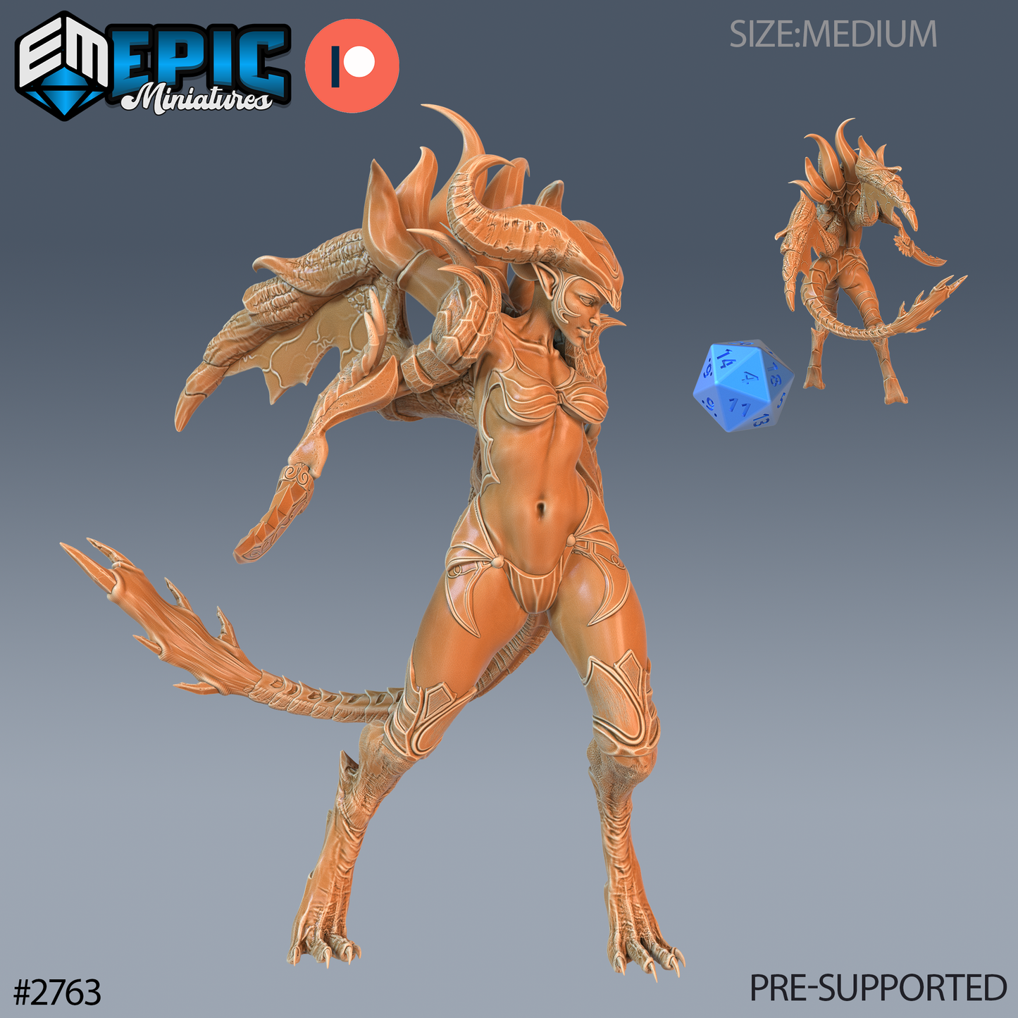 Succubus Empress | Infernal Demon Queen | Resin Tabletop RPG Figure | 25mm Base