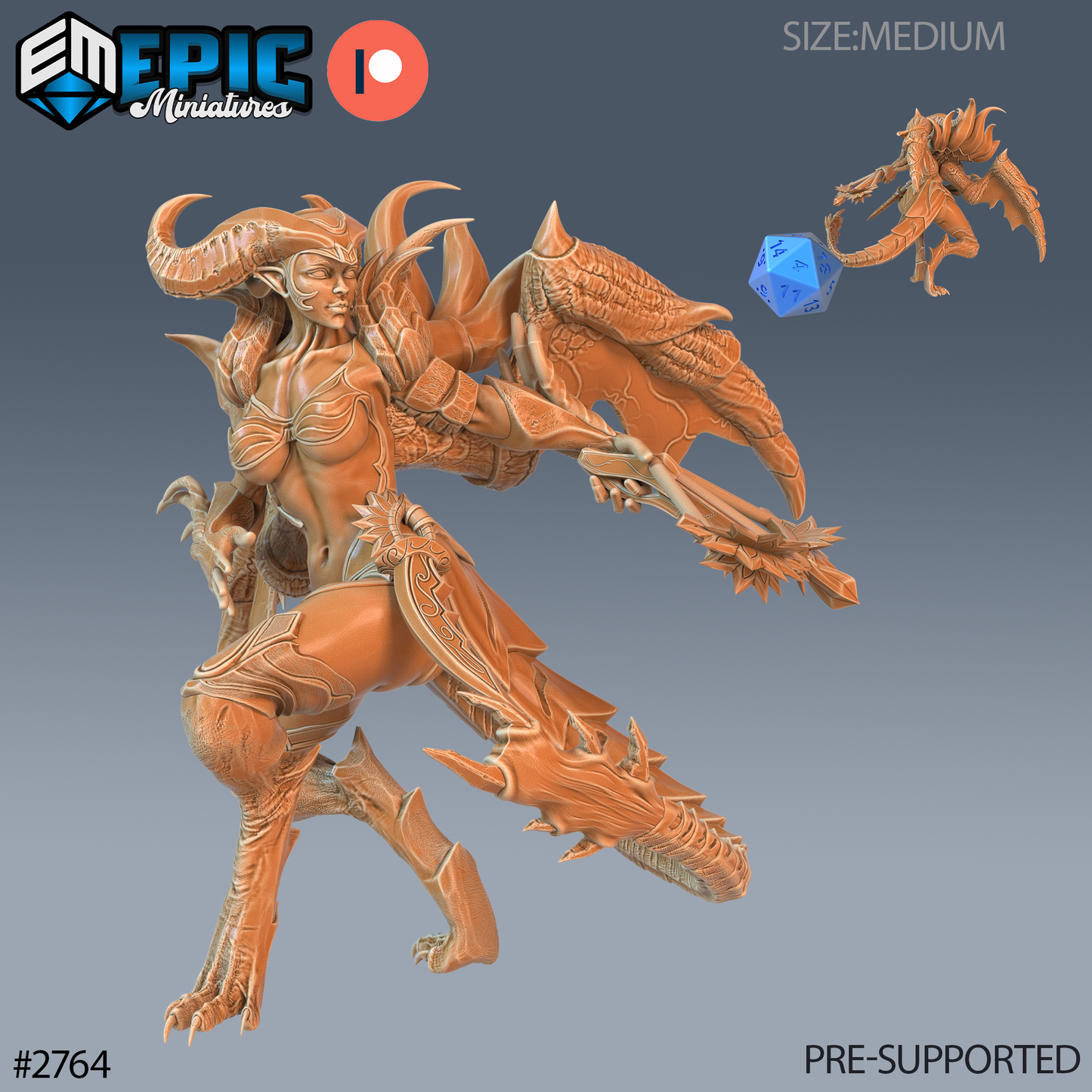 Succubus Empress | Infernal Demon Queen | Resin Tabletop RPG Figure | 25mm Base