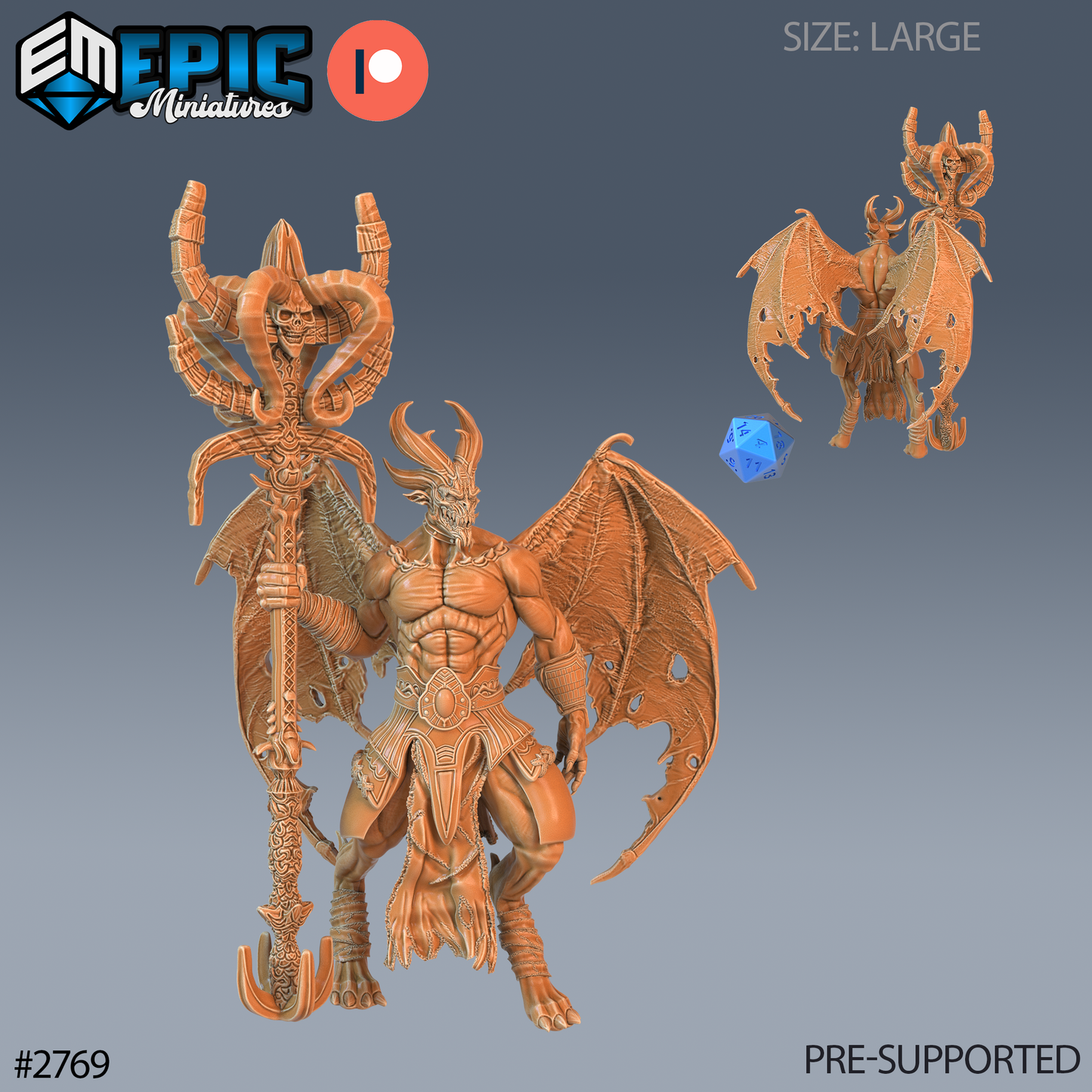 Hell Marauder | Infernal Demon Warrior | Resin Tabletop RPG Figure | 51mm Base