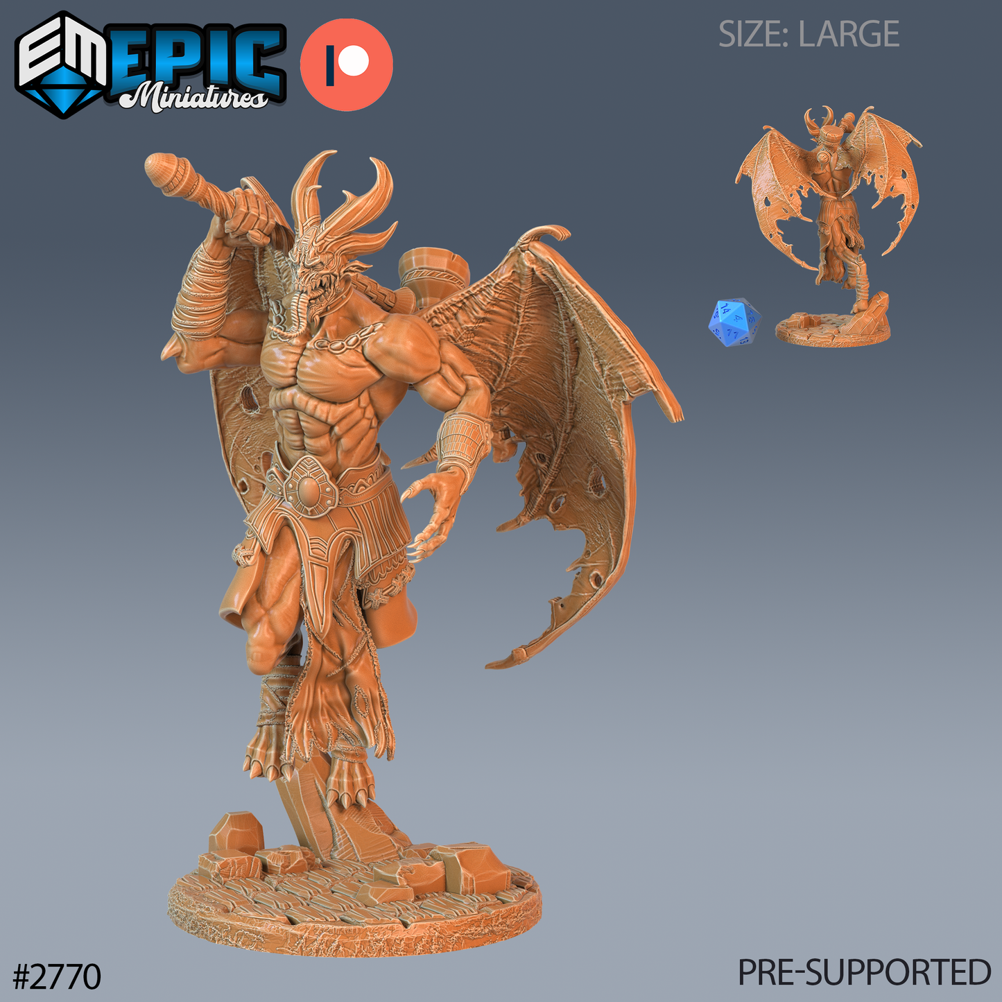 Hell Marauder | Infernal Demon Warrior | Resin Tabletop RPG Figure | 51mm Base