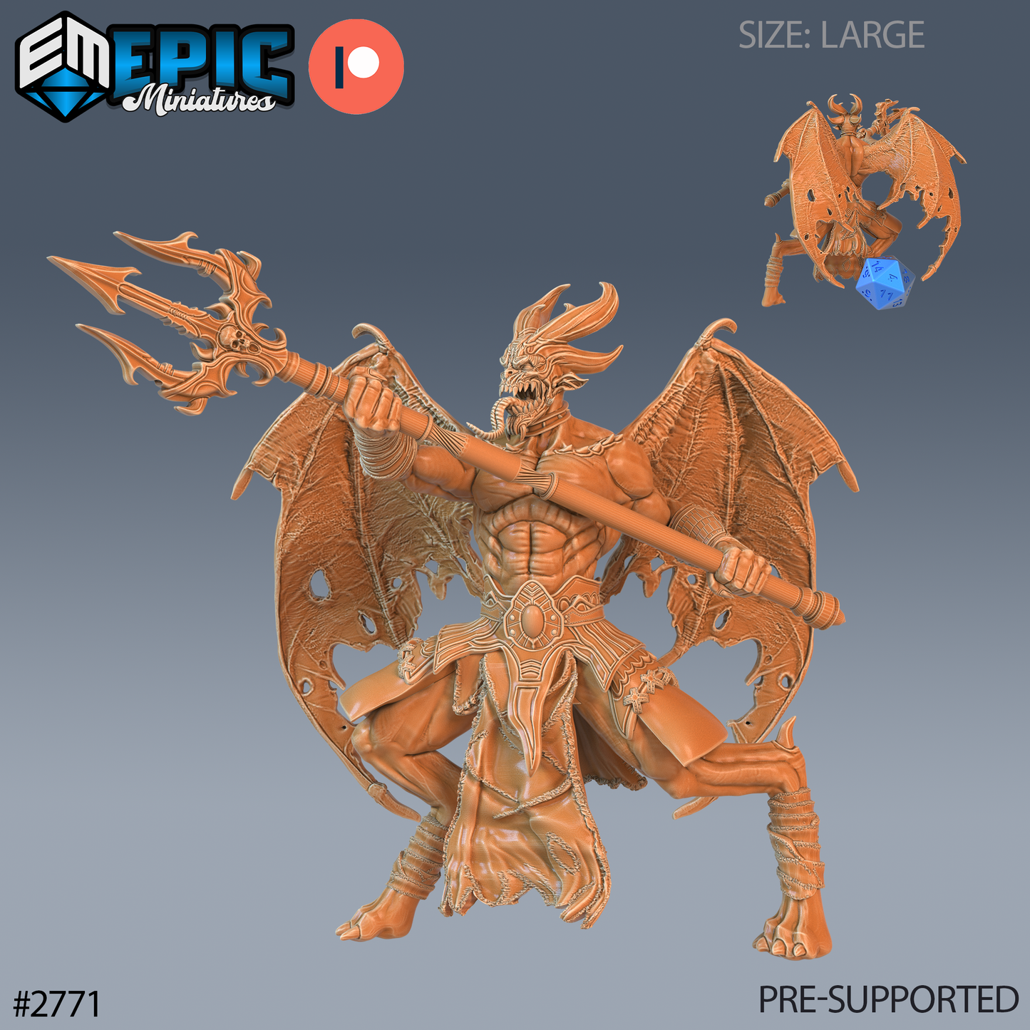 Hell Marauder | Infernal Demon Warrior | Resin Tabletop RPG Figure | 51mm Base
