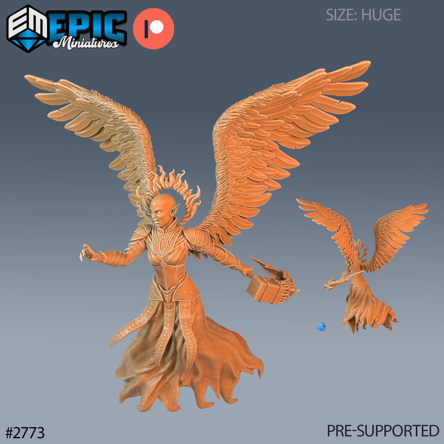Zariel – Hell’s Angel | Fallen Angel Demon | Resin Tabletop RPG Figure | 76mm Base