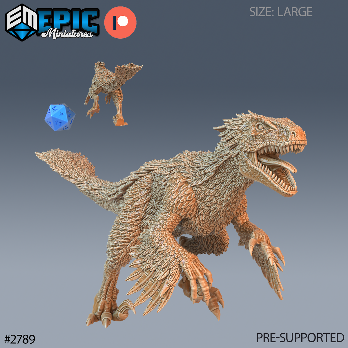 Feathered Raptor DND TTRPG Resin Model 51mm Base