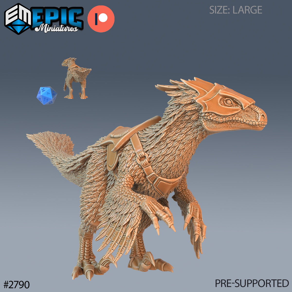 Feathered Raptor DND TTRPG Resin Model 51mm Base