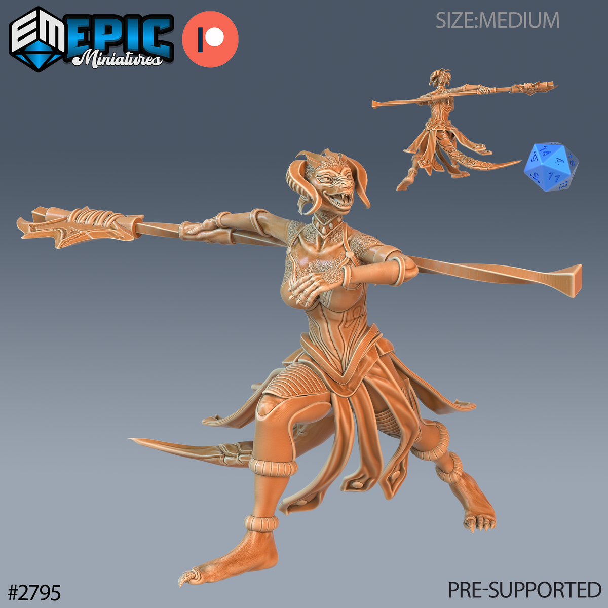 Lizardfolk DND Miniature TTRPG Resin Figure 25mm Base