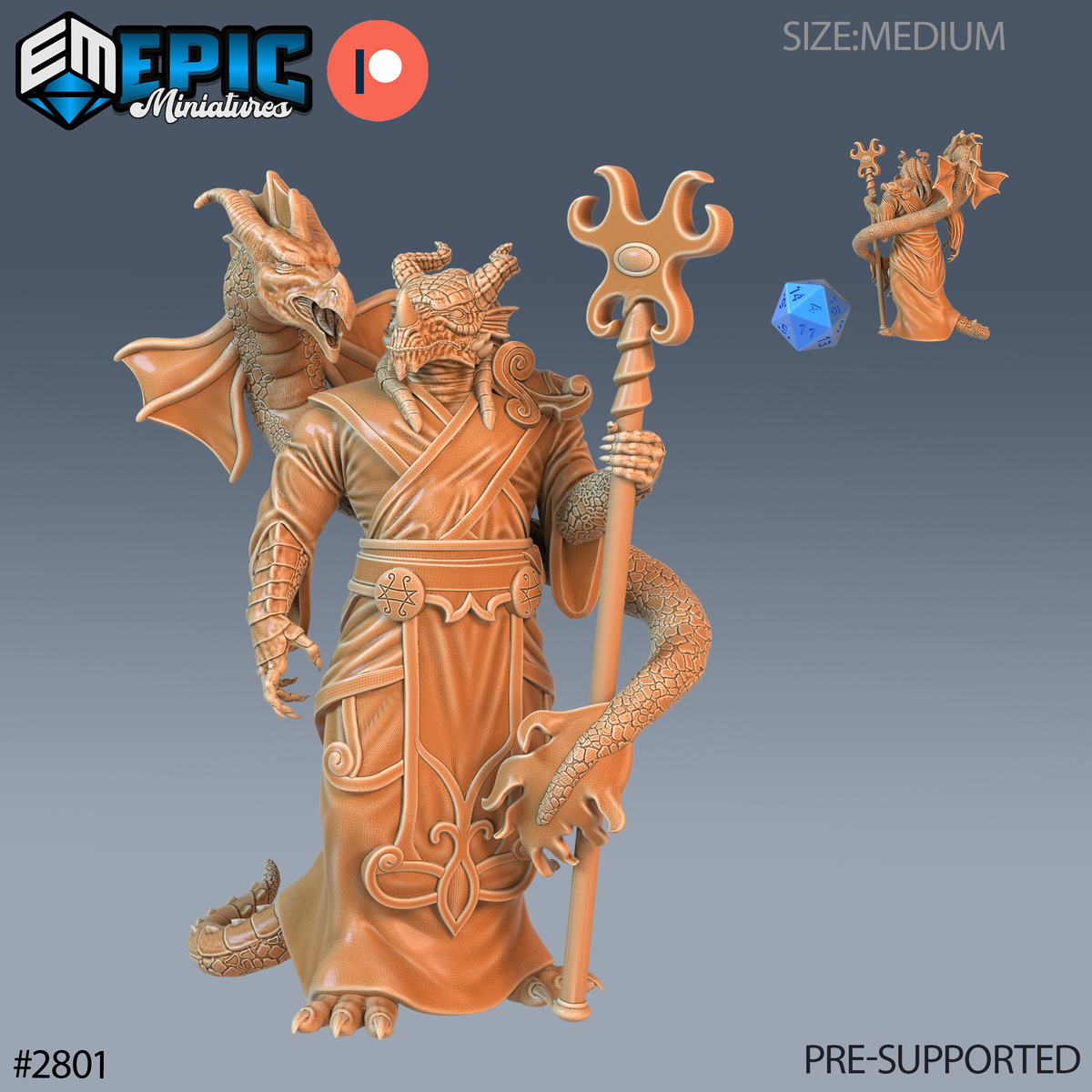 Dragonborn Priest DND Miniature TTRPG Resin Figure 25mm Base