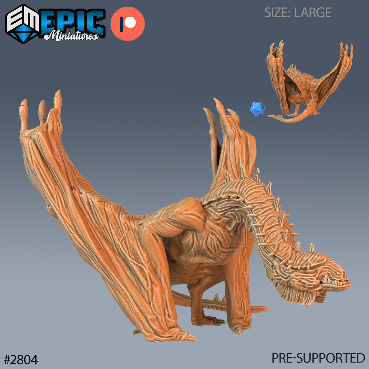 Cave Wyvern DND TTRPG Resin Model 51mm Base