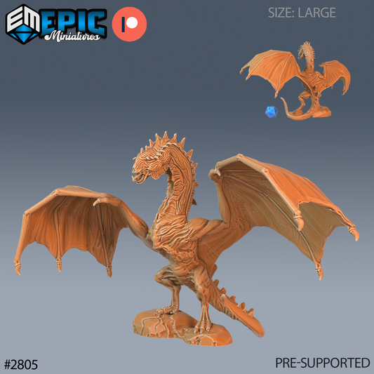 Cave Wyvern DND TTRPG Resin Model 51mm Base