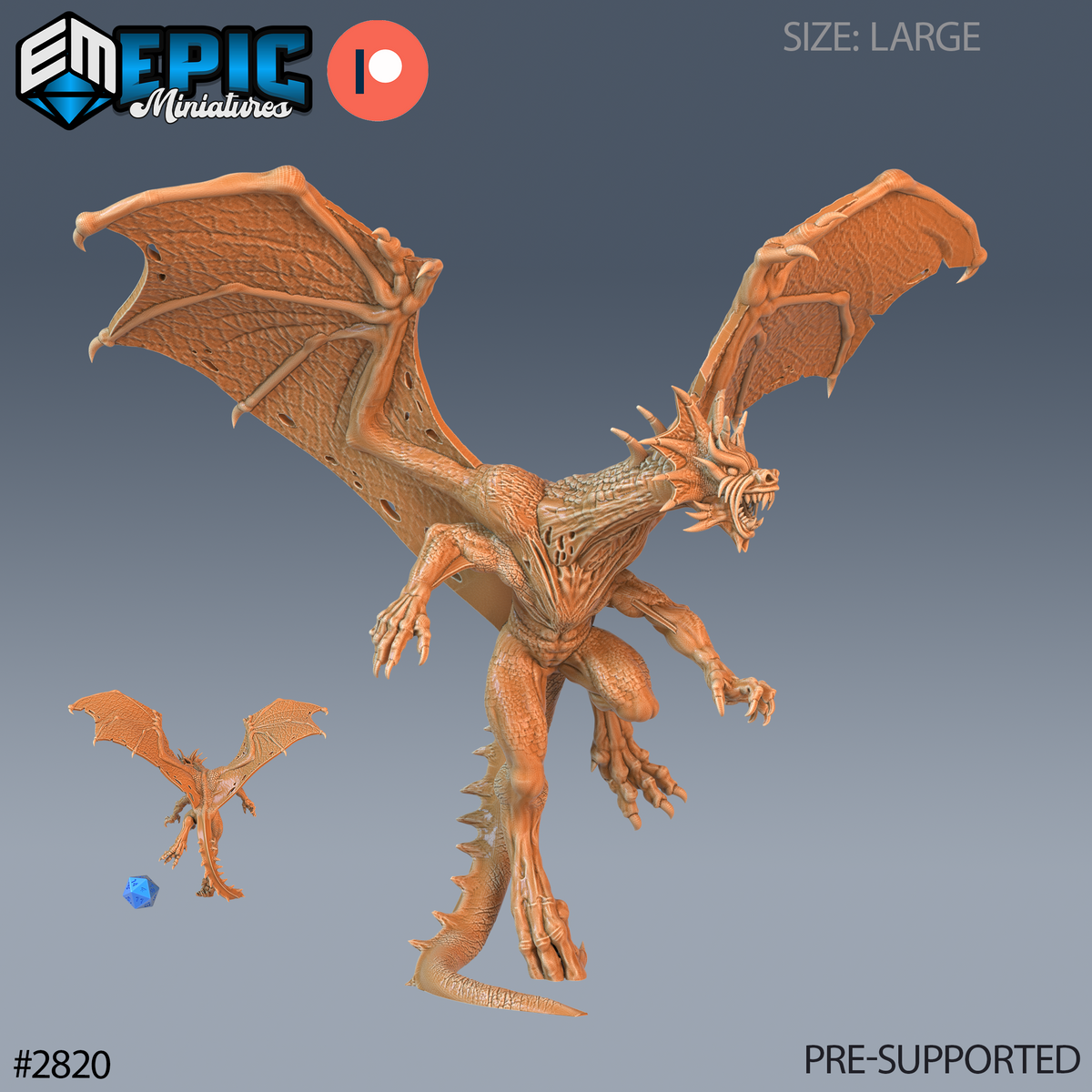 War Drake DND TTRPG Resin Model 51mm Base
