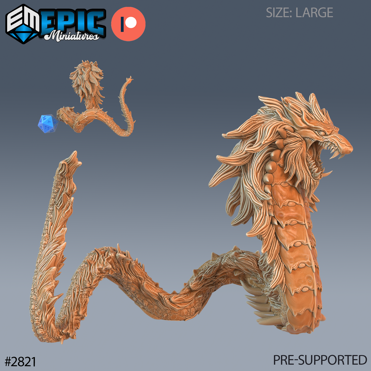 Beast Snake DND TTRPG Resin Model 51mm Base