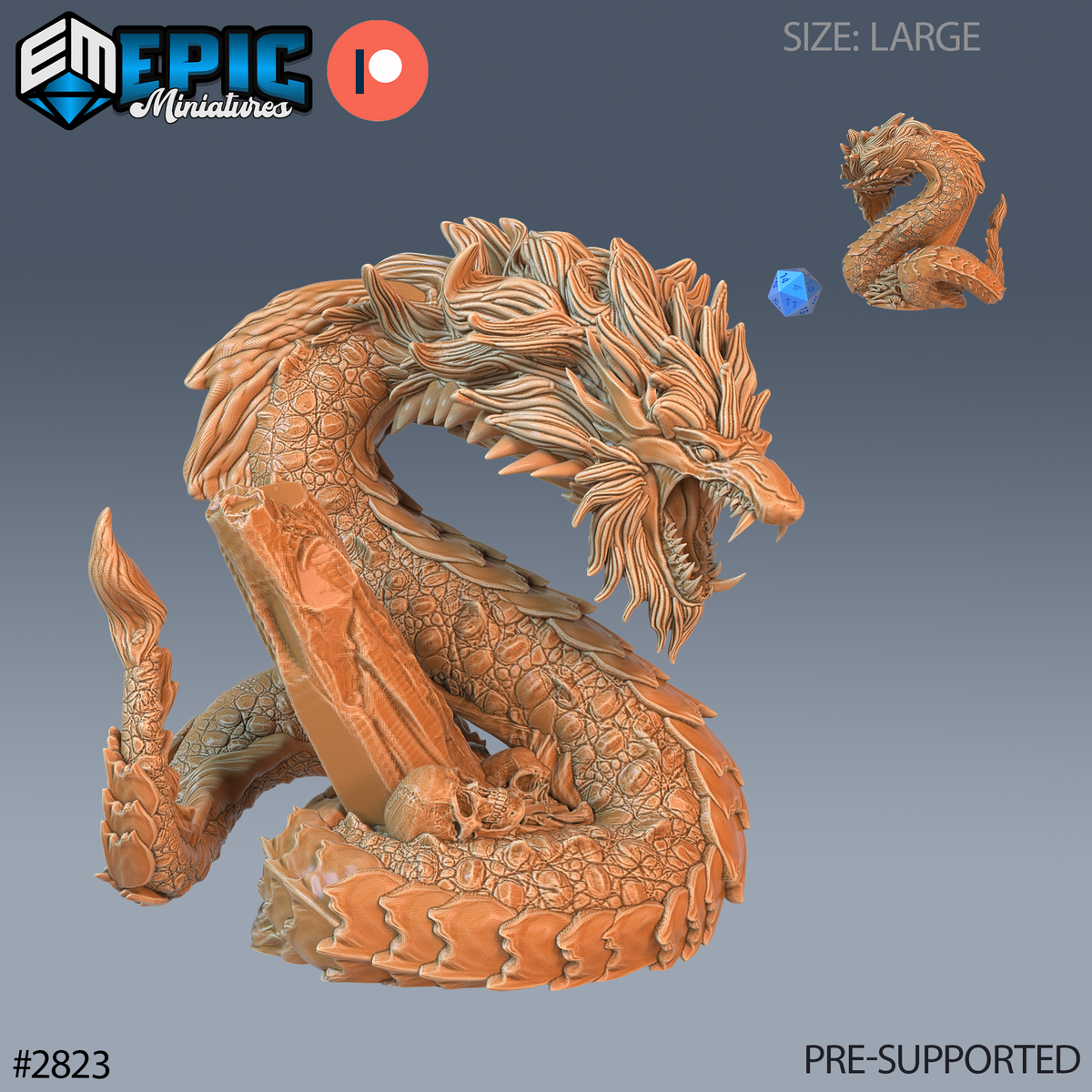 Beast Snake DND TTRPG Resin Model 51mm Base
