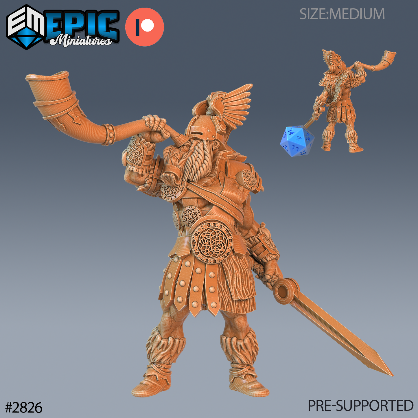 Norse God Heimdall | Guardian of the Bifrost | Resin Tabletop RPG Figure | 25mm Base
