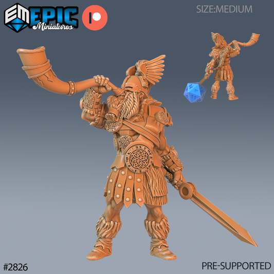 Norse God Heimdall | Guardian of the Bifrost | Resin Tabletop RPG Figure | 25mm Base