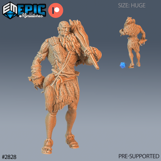 Jotunn Giant Tribe Barbarian | Frost Giant Berserker | Resin Tabletop RPG Figure | 76mm Base
