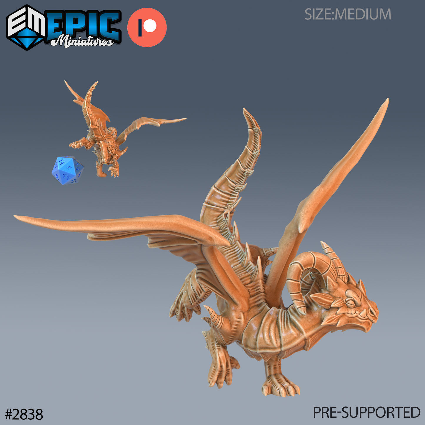 Dragon Wyrmling | Young Draconic Hatchling | Resin Tabletop RPG Figure | 25mm Base