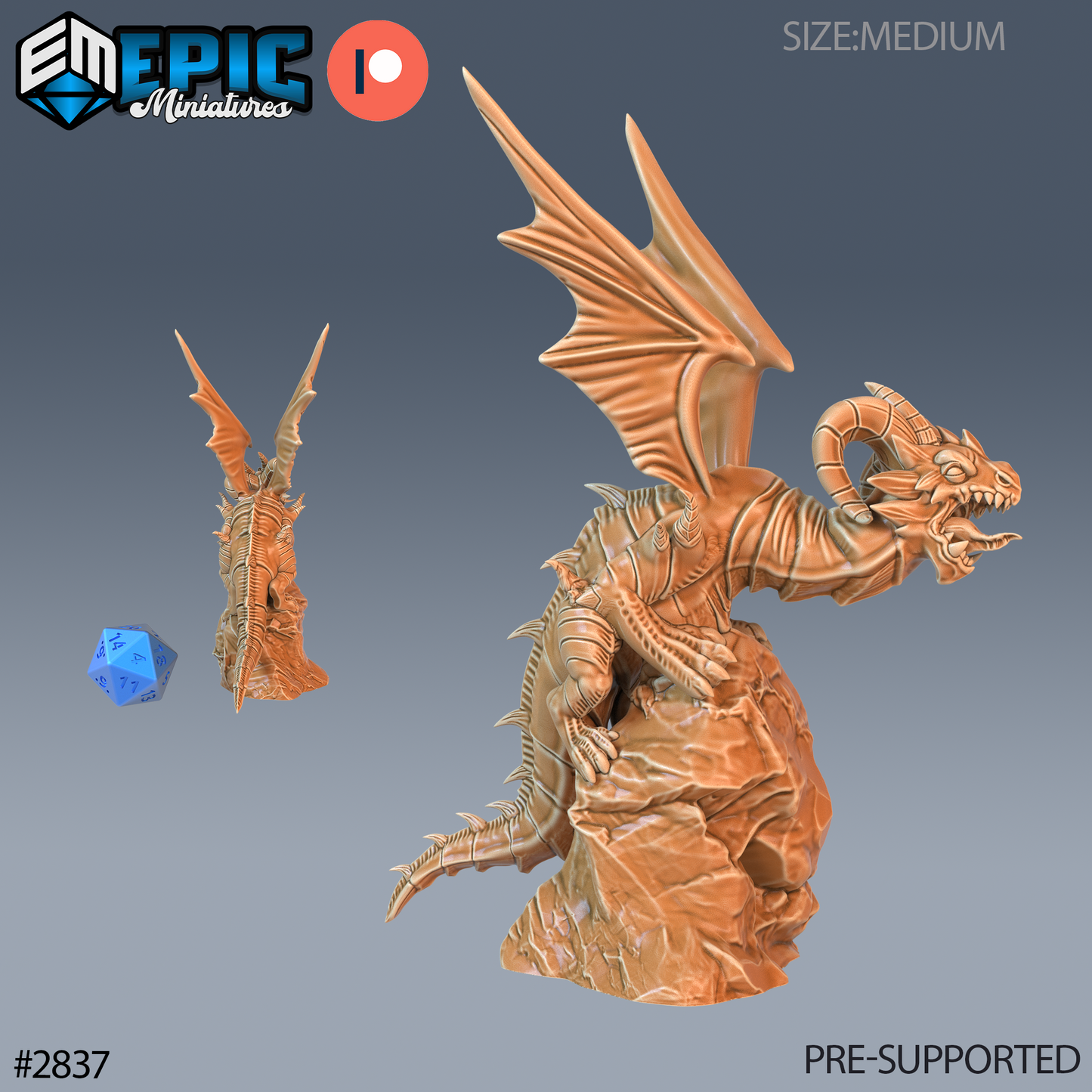 Dragon Wyrmling | Young Draconic Hatchling | Resin Tabletop RPG Figure | 25mm Base