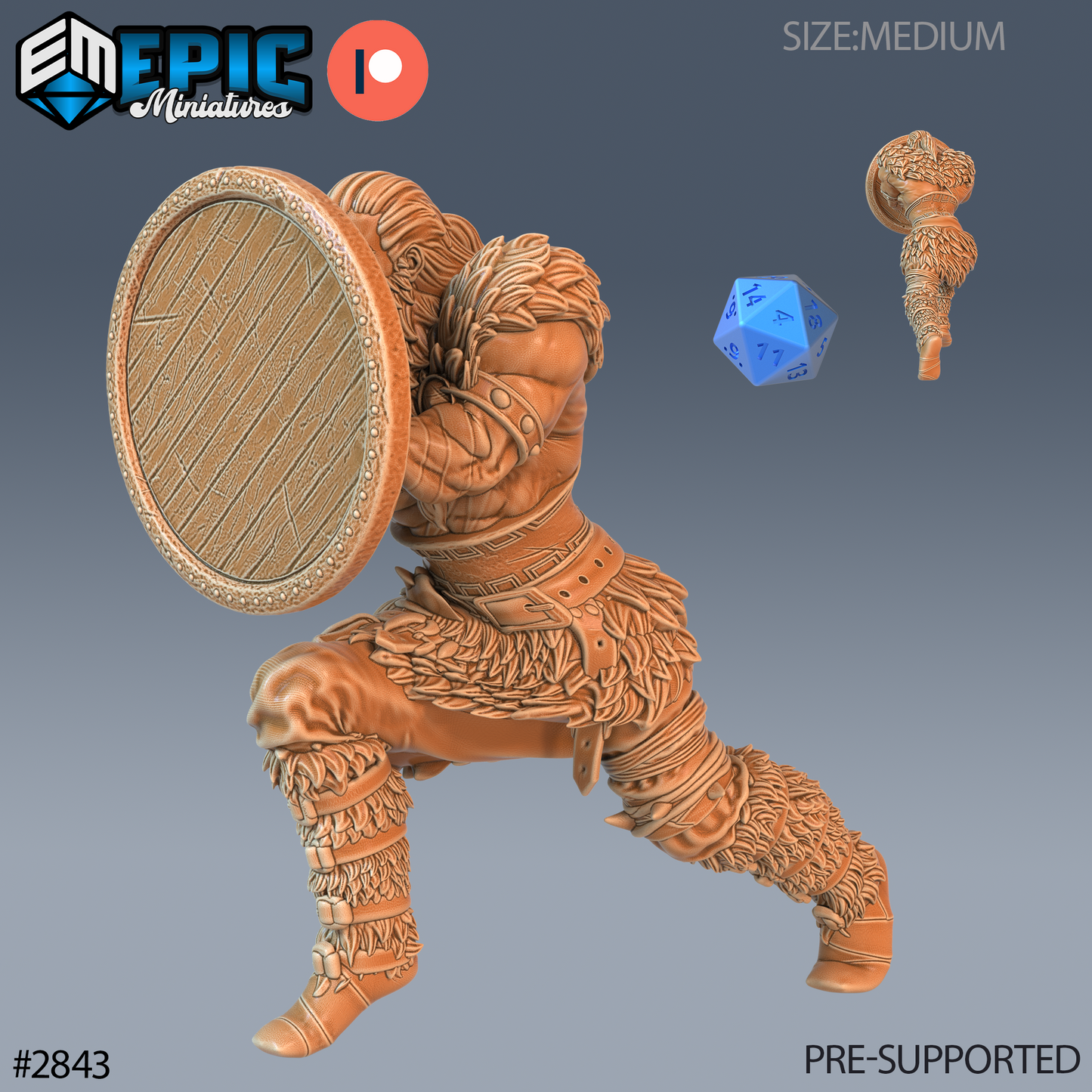 Barbarian Viking | Norse Raider Warrior | Resin Tabletop RPG Figure | 25mm Base