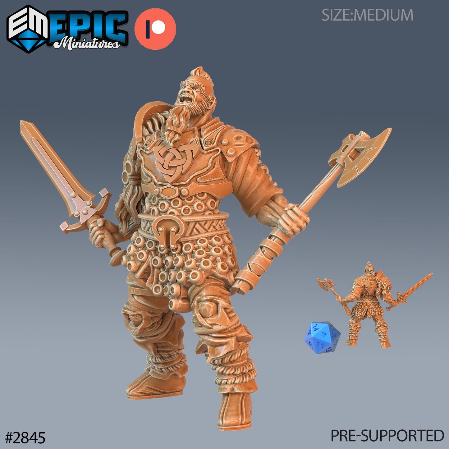 Viking Invader | Norse Raider Warrior | Resin Tabletop RPG Figure | 25mm Base