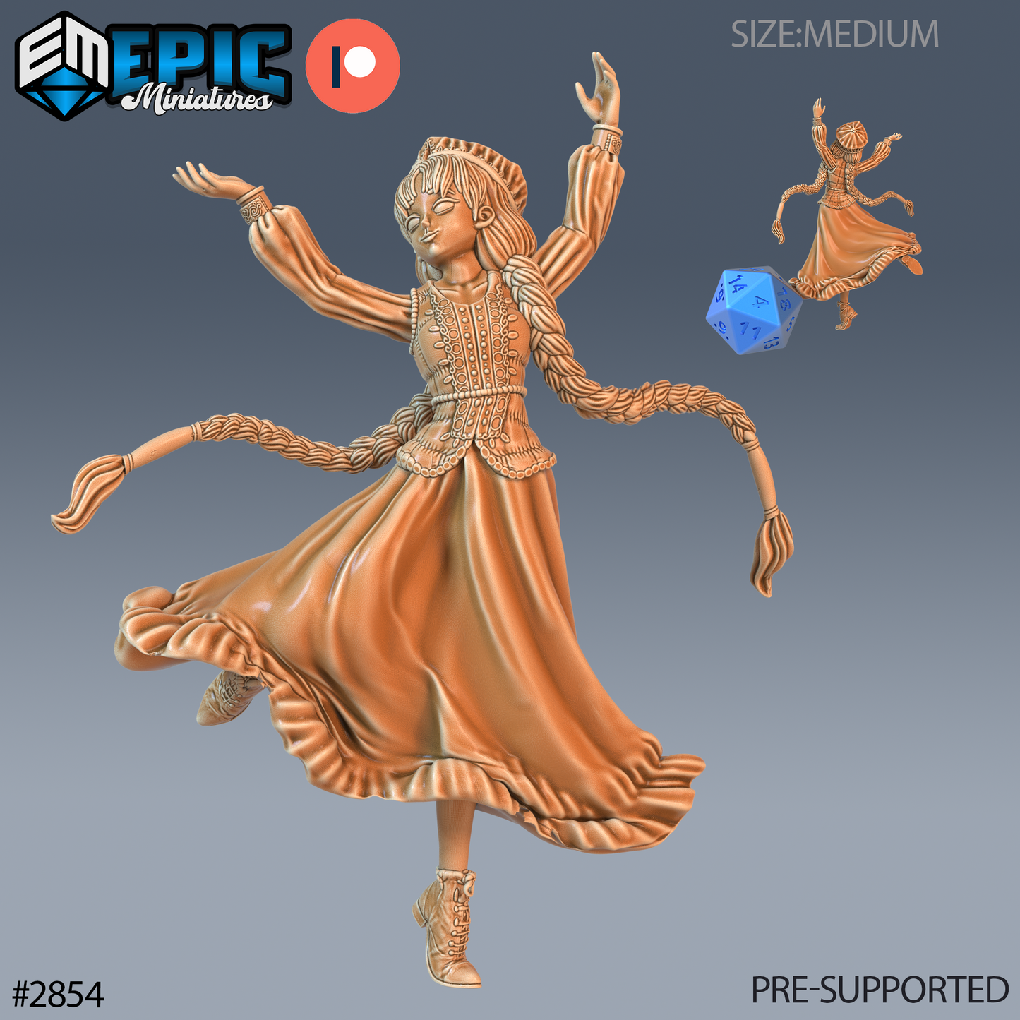 Norse Bard Girl | Viking Skald Performer | Resin Tabletop RPG Figure | 25mm Base