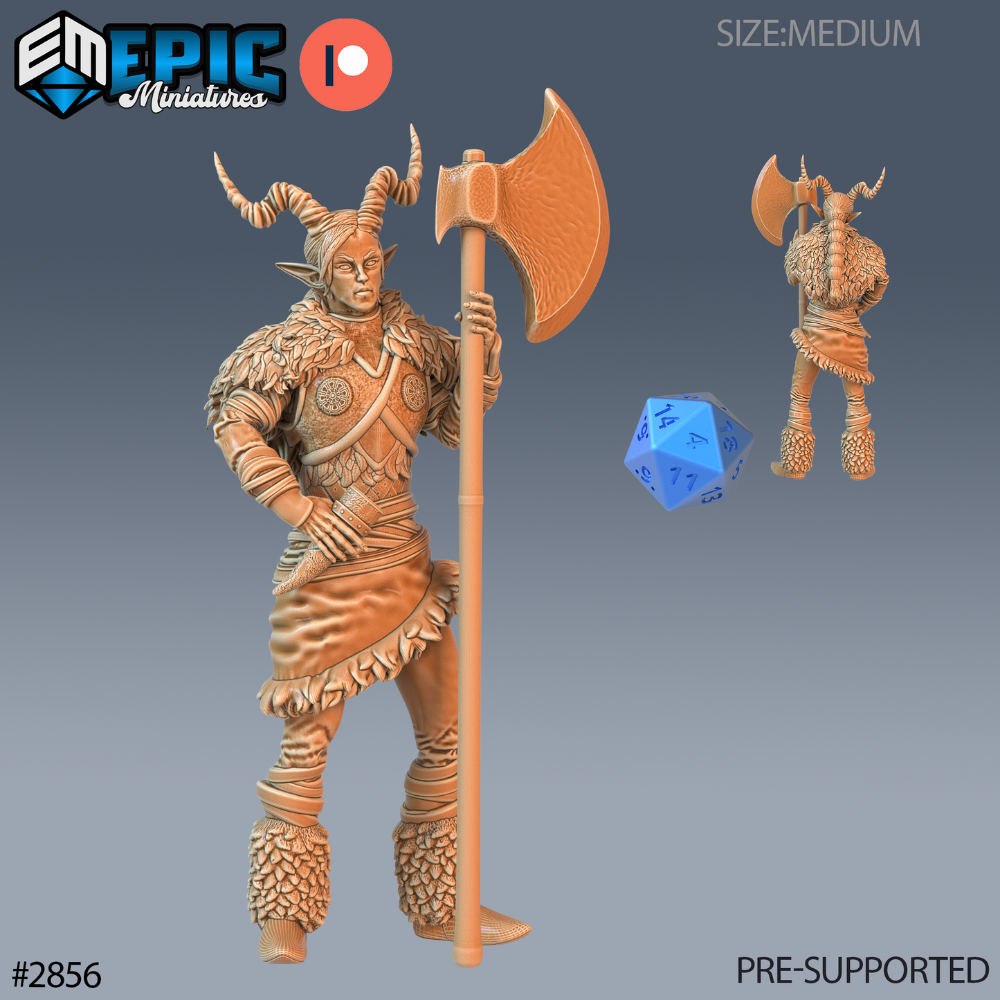 Tiefling Viking Female | Infernal Norse Raider | Resin Tabletop RPG Figure | 25mm Base