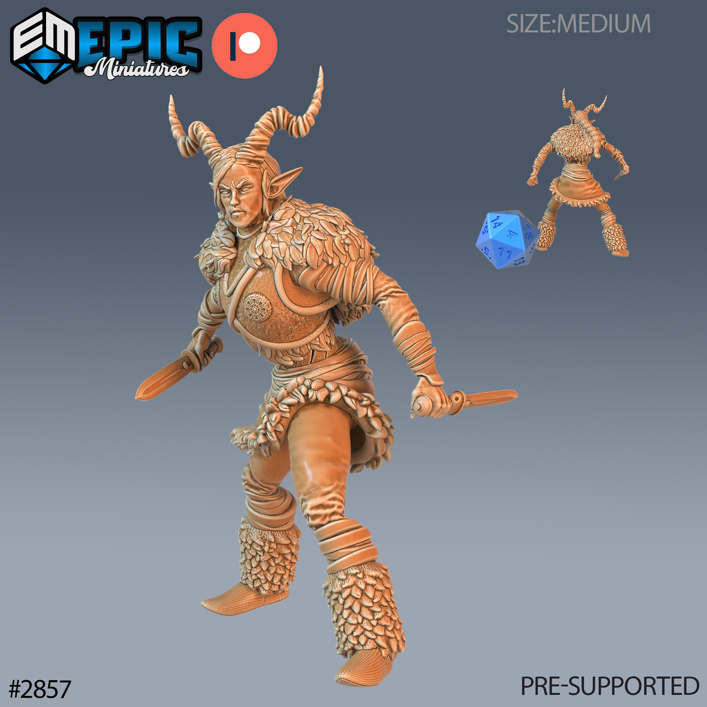 Tiefling Viking Female | Infernal Norse Raider | Resin Tabletop RPG Figure | 25mm Base