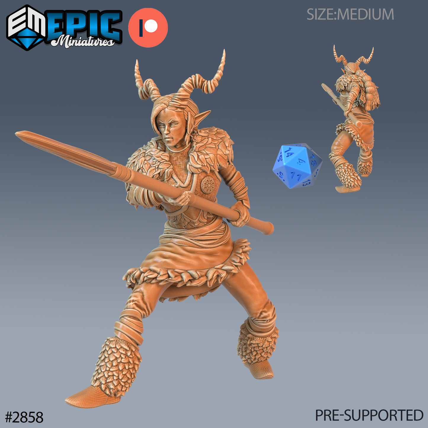 Tiefling Viking Female | Infernal Norse Raider | Resin Tabletop RPG Figure | 25mm Base