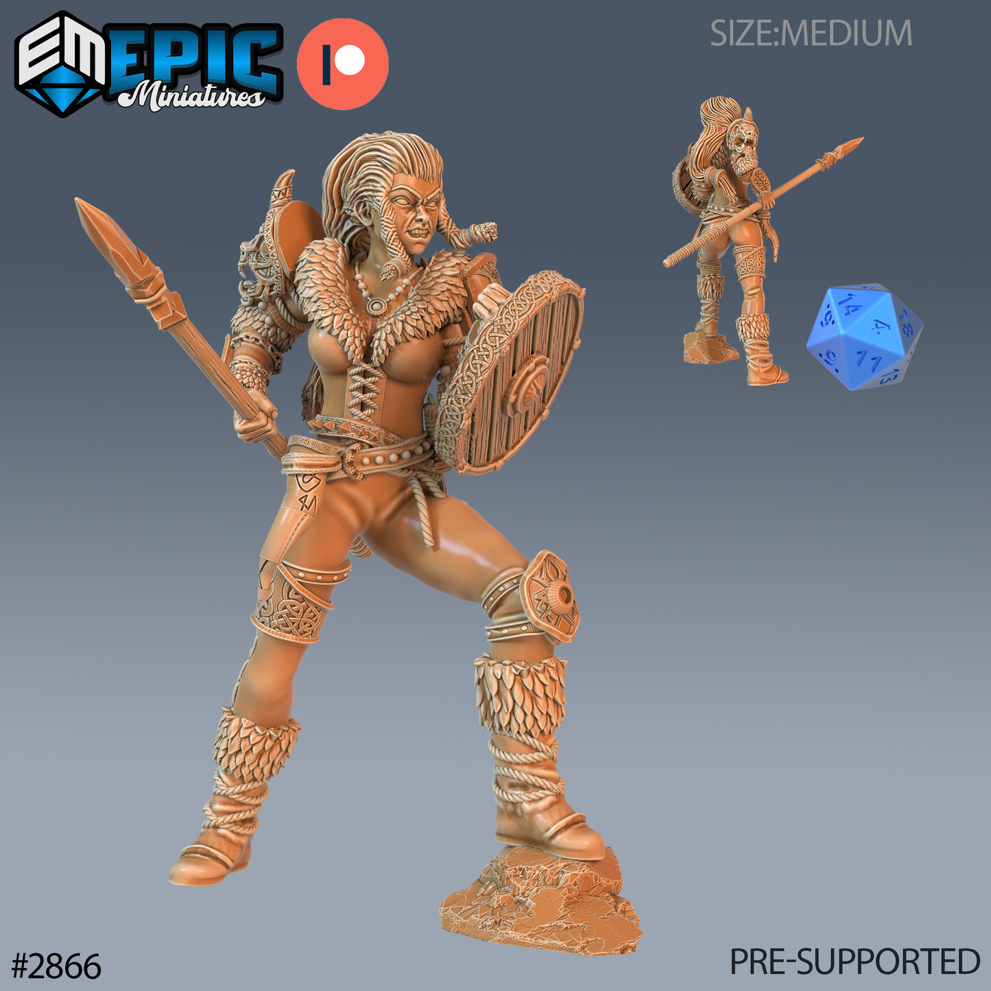 Viking Shieldmaiden Lagertha | Legendary Norse Warrior | Resin Tabletop RPG Figure | 25mm Base