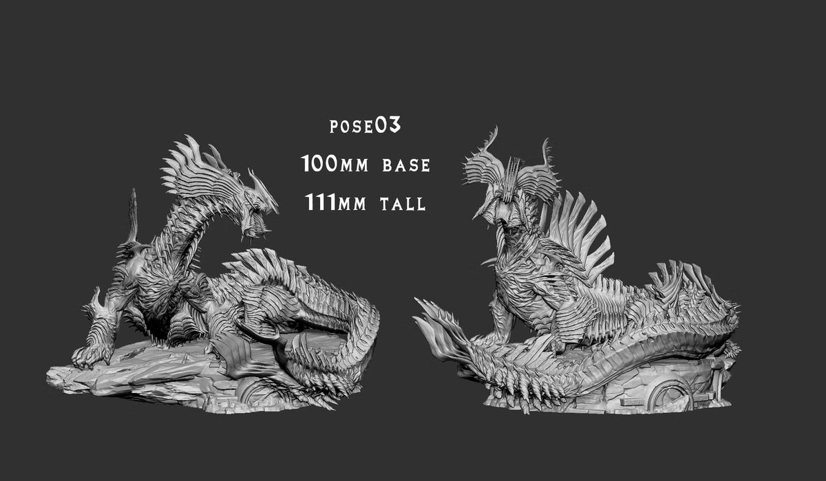 Jinaad Dragon Beast DND TTRPG Resin Model 75mm Base