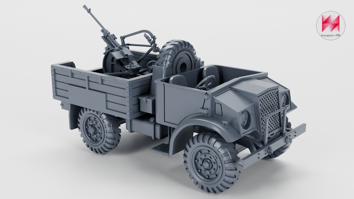Chevrolet 15 CWT 4x4 CMP Breda 35 AA Gun 1:56 Scale Resin Model