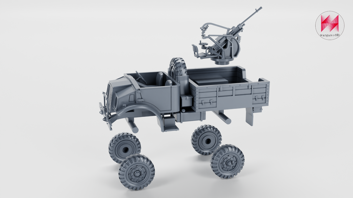 Chevrolet 15 CWT 4x4 CMP Breda 35 AA Gun 1:56 Scale Resin Model