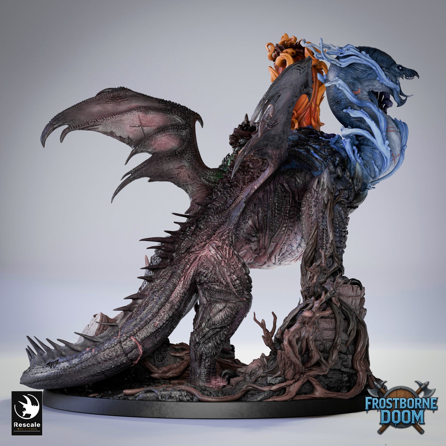 Elemental Dragon Large Scale DnD Miniature | Epic Dragon Figure for Dungeons and Dragons | Resin 3D Printed Tabletop RPG Model