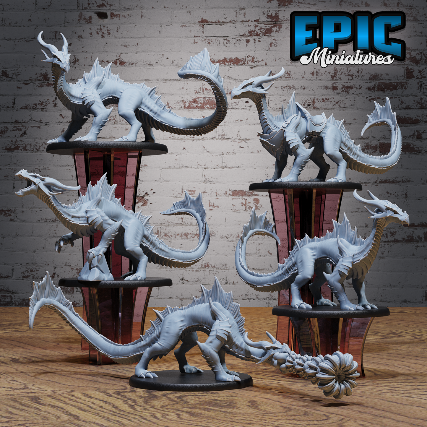 Emerald Guard Drake | Guardian Dragonkin | Resin Tabletop RPG Figure | 51mm Base