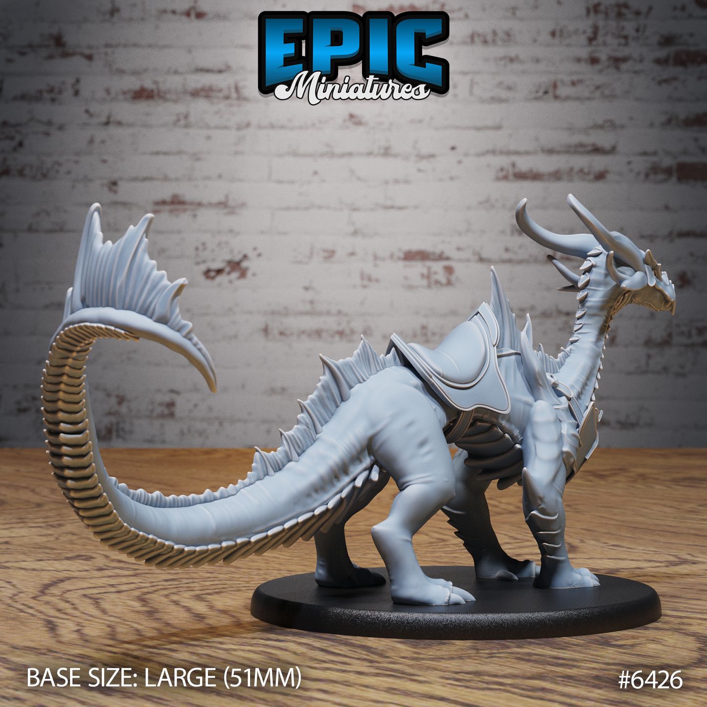 Emerald Guard Drake | Guardian Dragonkin | Resin Tabletop RPG Figure | 51mm Base