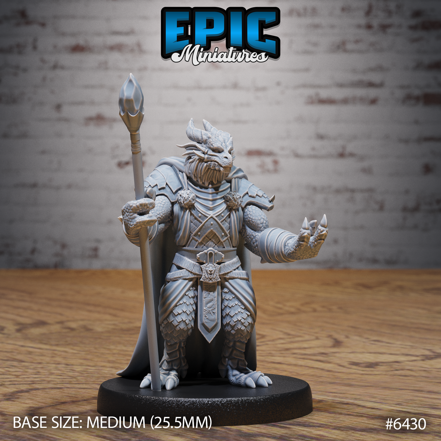 Dragonborn Mage | Arcane Spellcaster | Resin Tabletop RPG Figure | 25mm Base