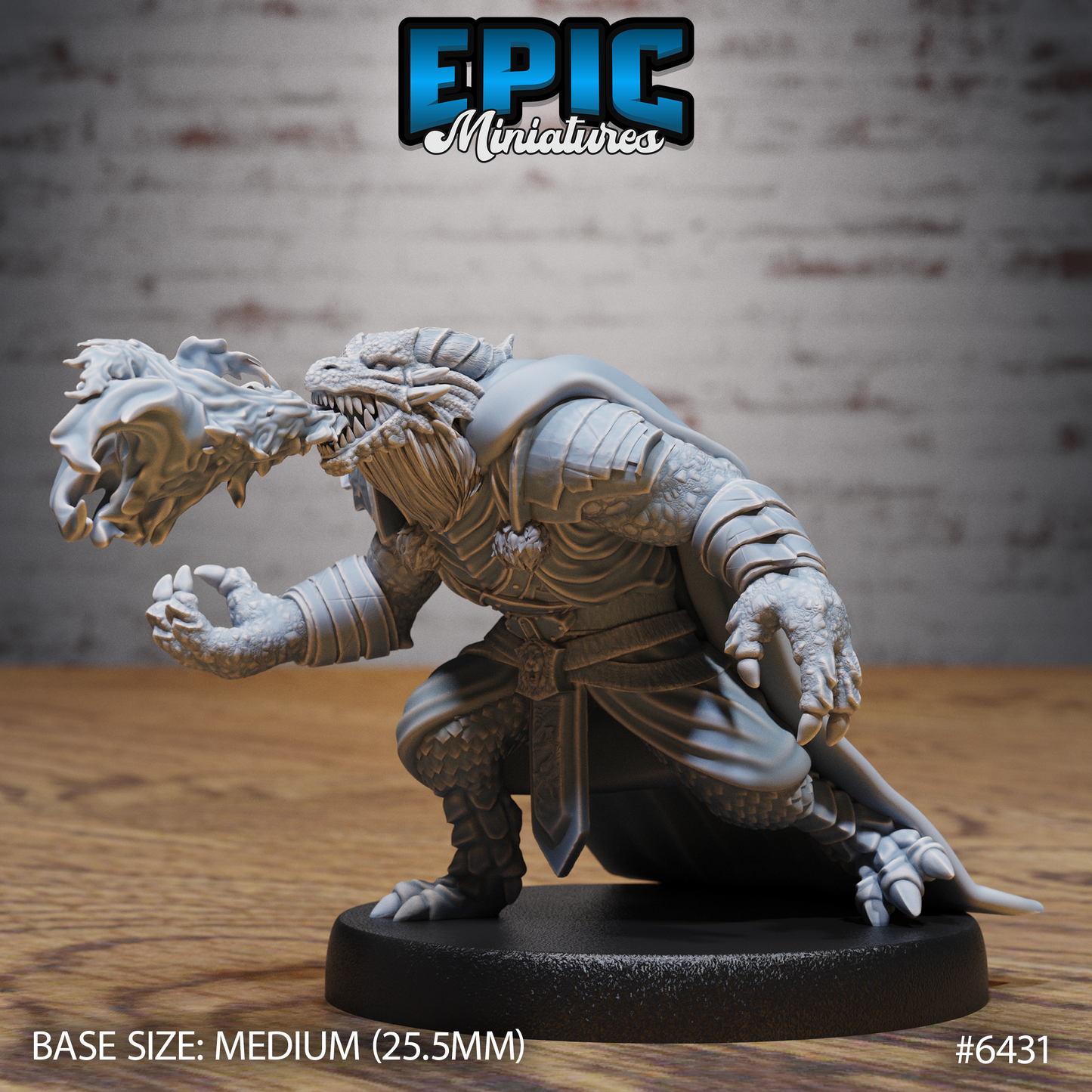 Dragonborn Mage | Arcane Spellcaster | Resin Tabletop RPG Figure | 25mm Base